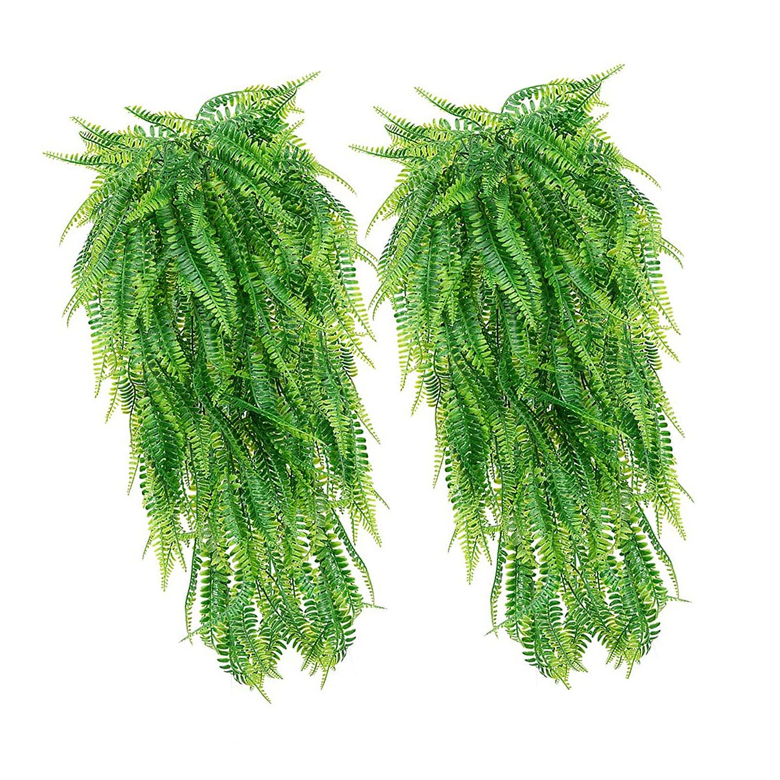 2Pcs Green Leaves Decor Natural Shape Color Lifelike Artificial Green Leaves for Home Courtyard — image 2
