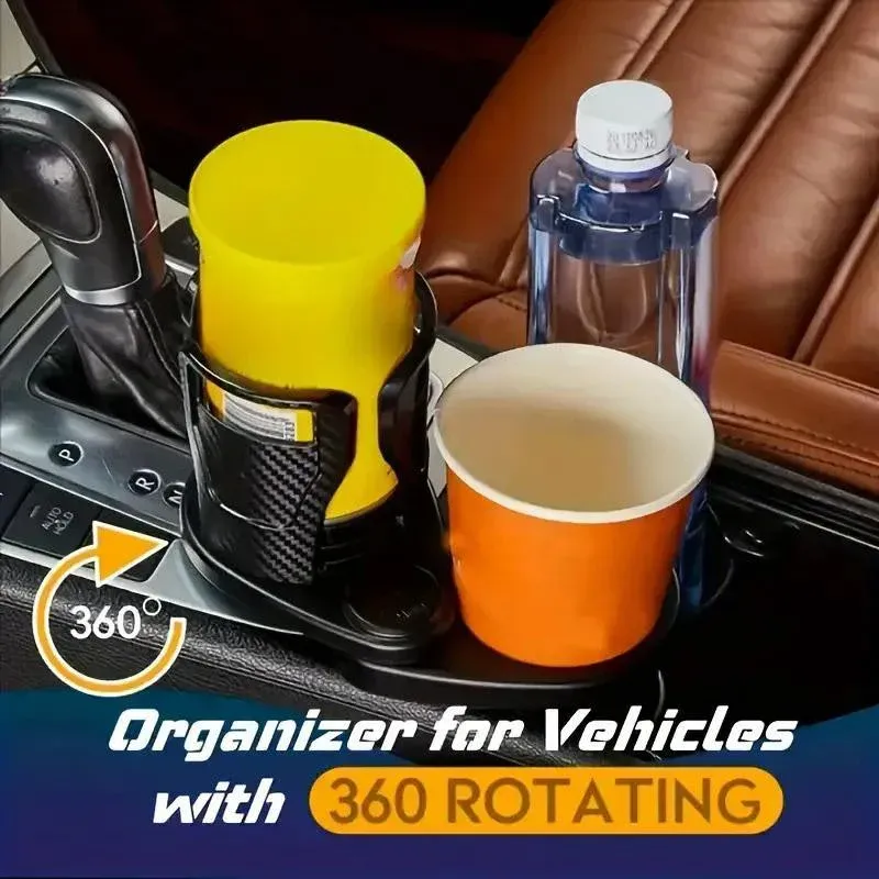 Rotatable Car Cup Holder Multifunctional Drink Holder Adjustable for Vehicle Use — image 4