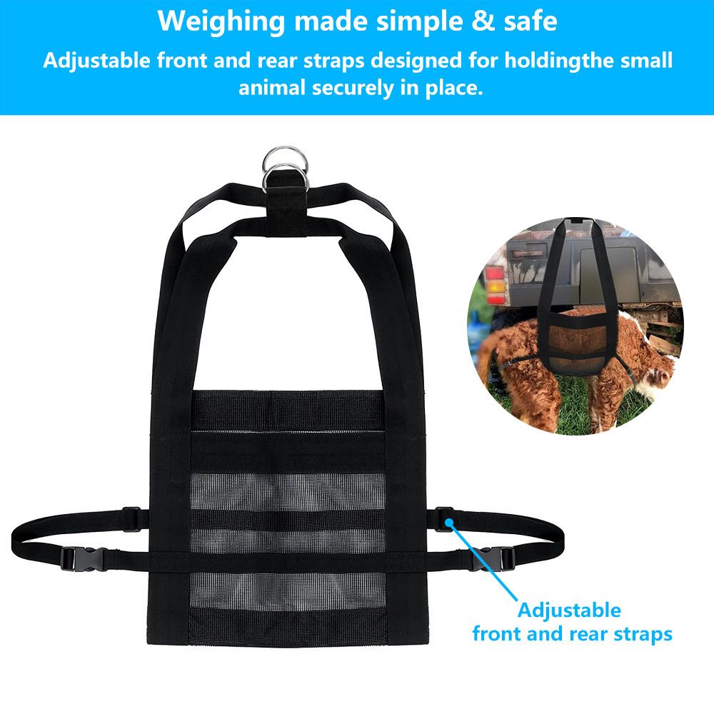 Calf Sling for Weighing Animals, Lamb Scale Hanging Weight Scale Sling with D-Ring Adjustable for Weighing Lamb Baby Alpaca — image 5