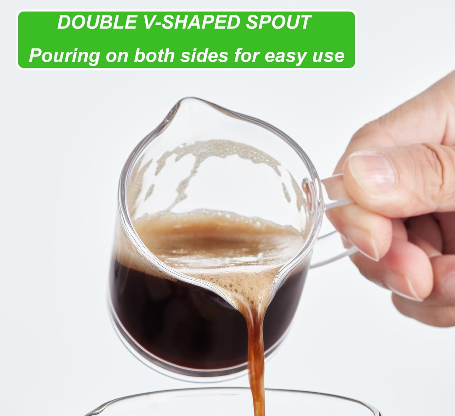 Ackers Shot Glasses Espresso Parts 4.5OZ Double Spouts Milk Cup Clear Glass (Pack of 2) — image 5