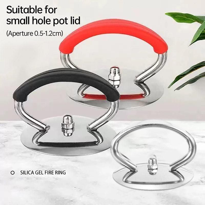 Universal Ring Pot Lid Handle Stainless Steel High Temp Resistant Kitchen - Steel — image 2
