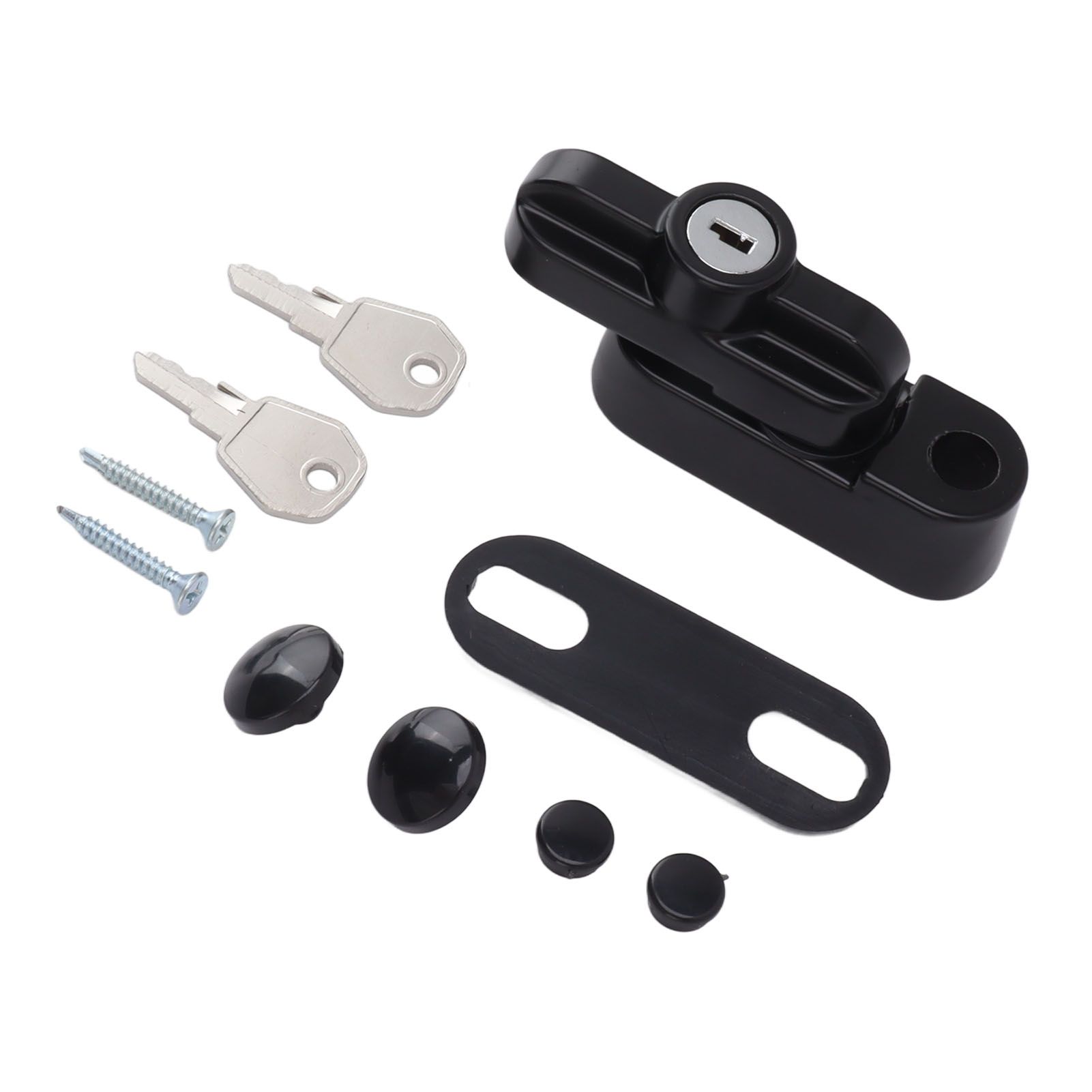 External Window Lock Catch Aluminum Alloy Anti Theft Flat Window Buckle Lock for Single Double Windows Black — image 3