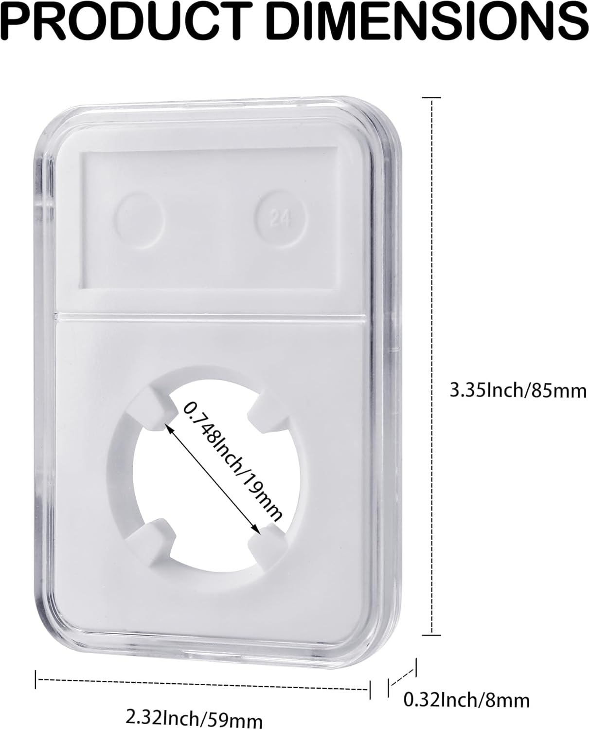 10 Packs 19mm Coin Slab Display Holder, Storage Case for NGC PCGS Grade Coin or US Mint Pennies, Clear Acrylic Cases for Coin Organize and Collection โ image 2