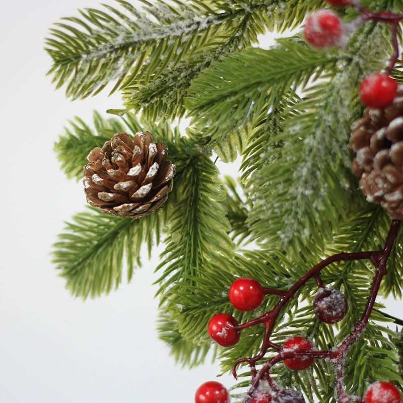 Elegant Flocked Teardrop Swags with Pinecones and Berries, Shimmering Holiday Hanging Decor for Indoor Door Wall Mantel,(55*35cm) — image 4