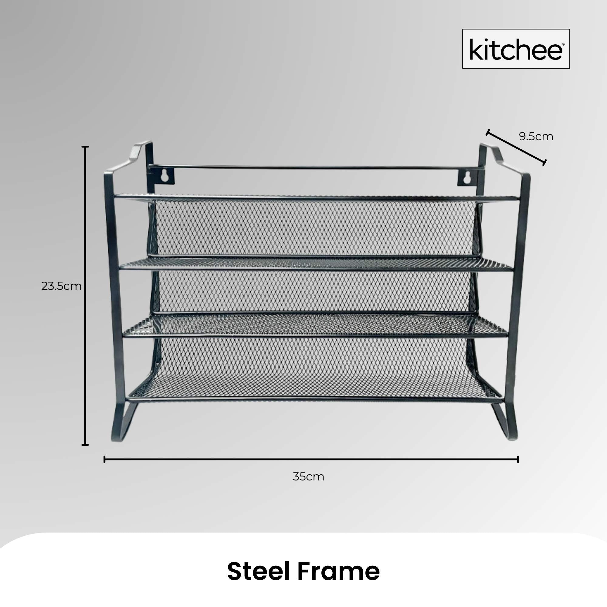 4 Tier Metal Spice Rack + 28 Glass Jars - Kitchen Pantry Herb Storage Organiser — image 6