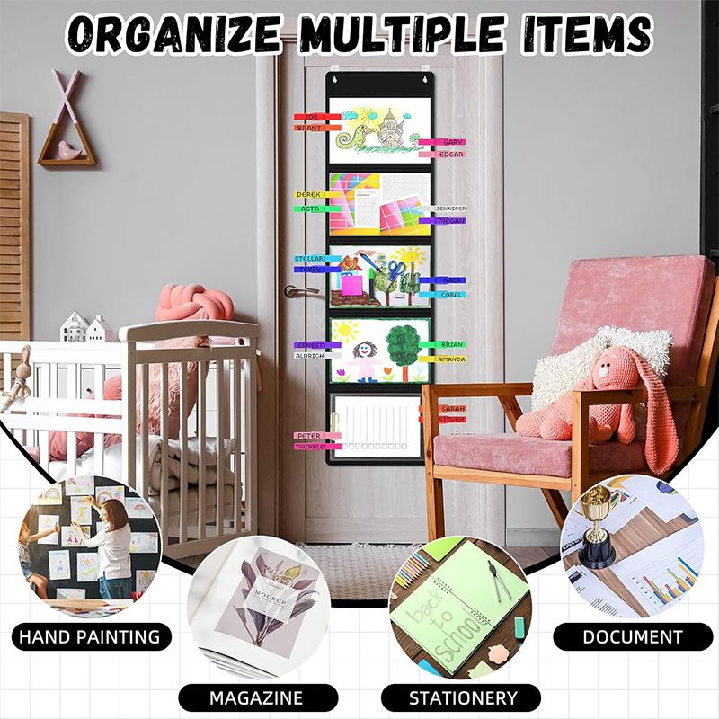 Wall Mounted Storage Organizer 4 Grids White black 1 grid โ image 4