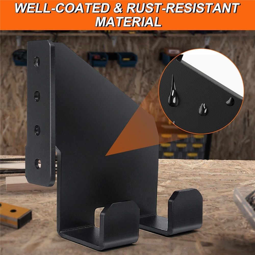 Chainsaw Holder, 2 Pack Heavy-Duty Chainsaw Wall Mount Bracket, Chainsaw Hanger Pads for Garage Organization, Storage Organizer - Black โ image 3