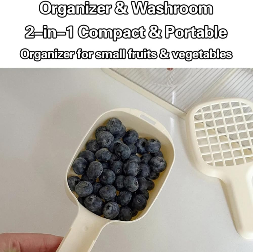 2-in-1 Sink Strainer Colander 2-in-1 Sink & Strainer Handy Shake and Drain System for Vegetables Fruit & Salad Large Capacity Yellow β image 4