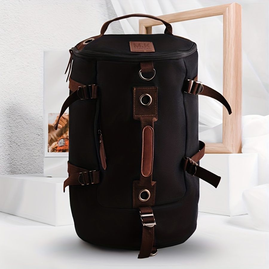 Retro Canvas Backpack Duffle Backpack Hybrid Vintage Travel Bag Canvas Laptop - Green - Size M — image 5