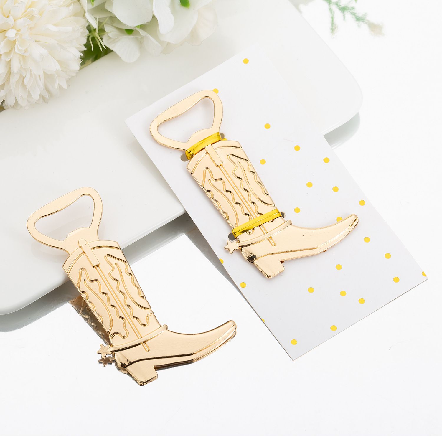 2 PCS Cowboy Boots Bottle Openers for Favors，Gifts，Decorations or Souvenirs to Guests at Wedding，Baby Shower or Bridal shower — image 4