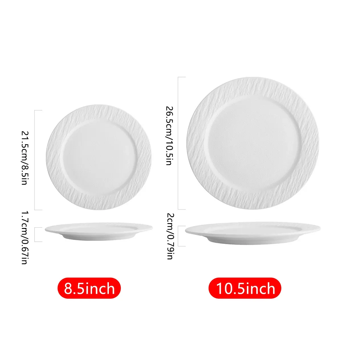 Ceramic Steak Vegetable Dessert Salad Plate Home Dinner Plate Kitchen Dining - 10.5inch โ image 4