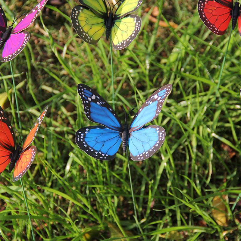 Butterfly Garden Stakes Yard Planter Colorful Butterfly Garden Ornaments Decorations for Garden10 Pcs Set Random color mixing โ image 5