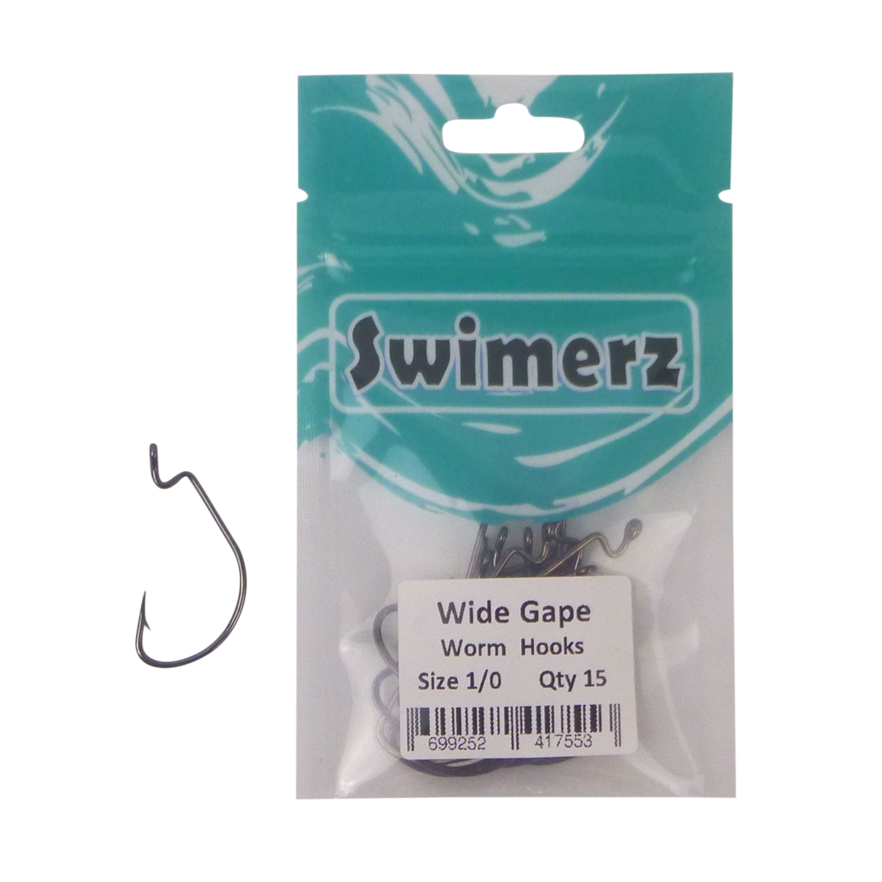 Swimerz 1/0 Wide Gape Worm Hook 15 Pack — image 2
