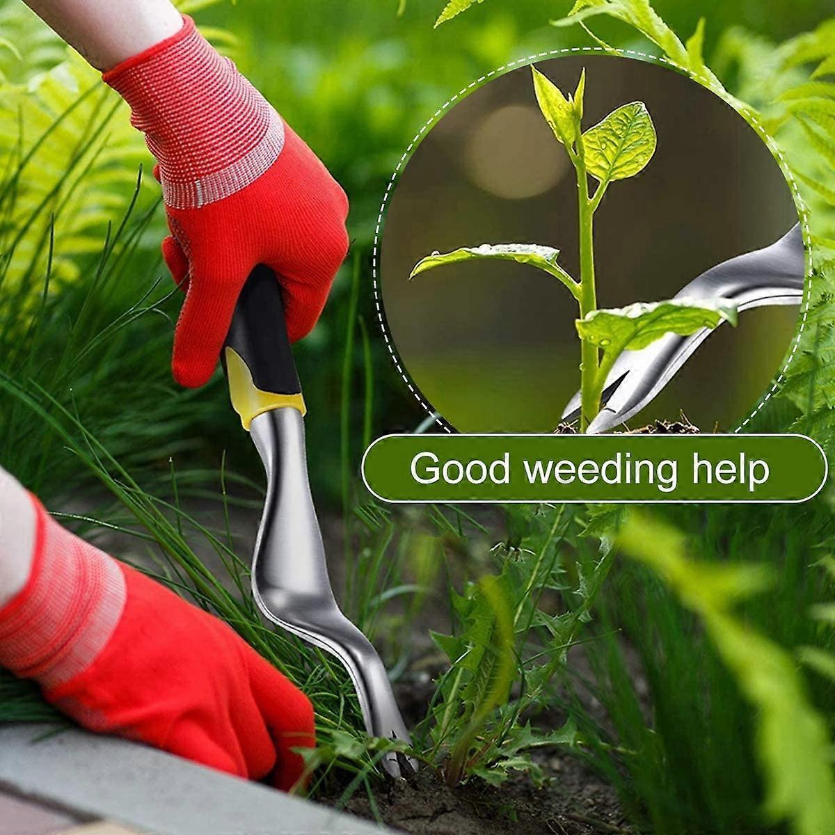 Manual Weeding Tool, 2 Pieces Handheld Weeder Dandelion Removal Tool, Garden Weed Puller with Non-Slip Handle — image 5
