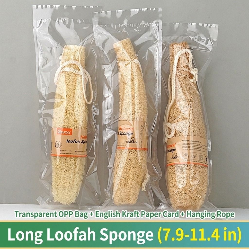 Natural Long Loofah Sponge for Kitchen Cleaning, Non-Stick Dish Scrubber, Eco-Friendly Plant Fiber Scouring Pad with Hanging Rope, Versatile for Pots, Pans — image 3