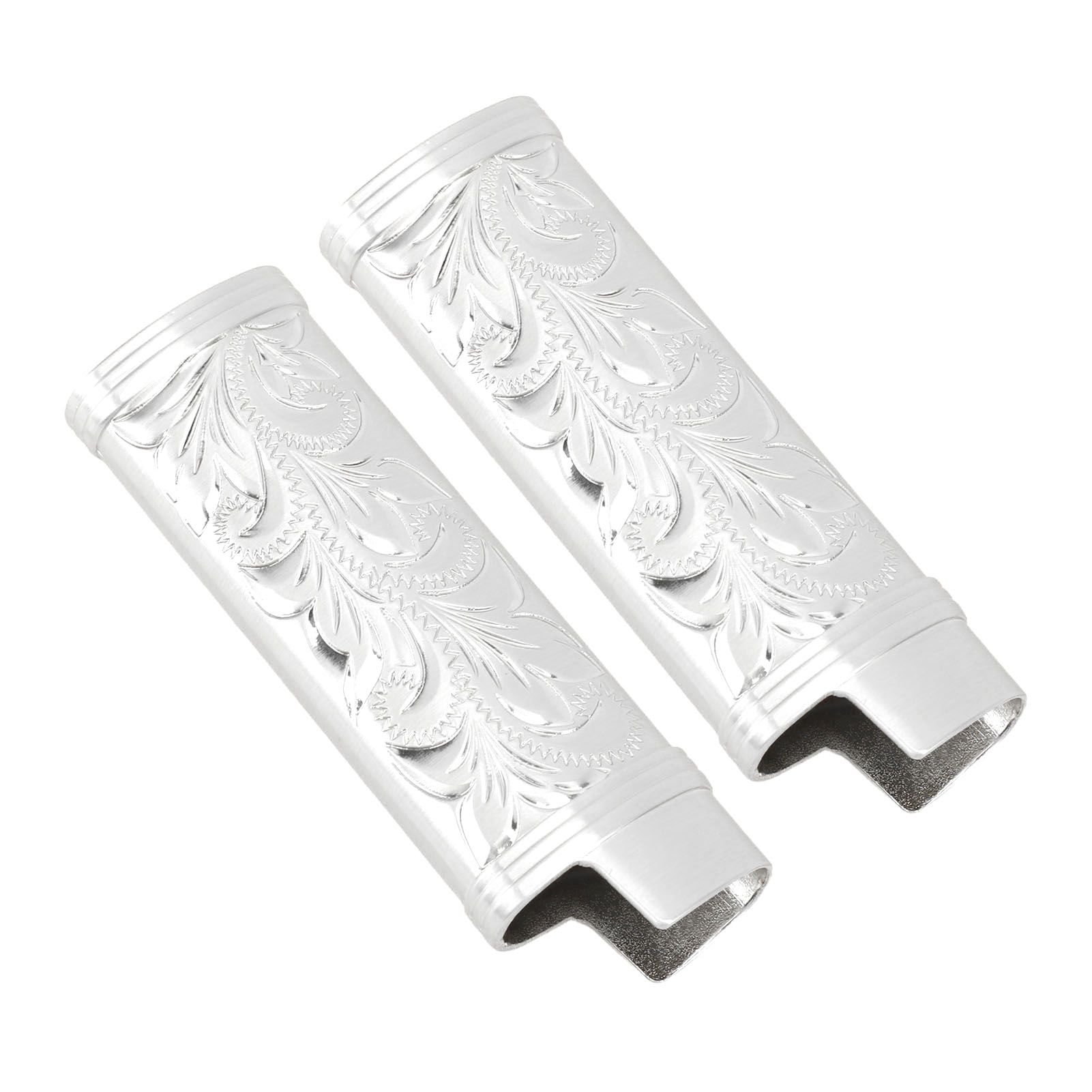2Pcs Lighter Case Zinc Alloy Lighter Storage Container Floral Pattern for Outdoor Camping Hiking Silver โ image 3