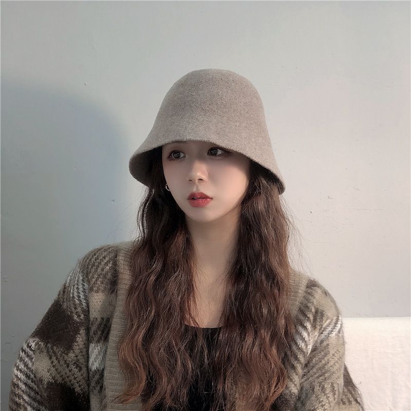 grey Vintage Bucket Hat Women Winter Fisherman Hats Hip Hop Caps Fashion Flat Hats for women and teens M(56-58cm) — image 3