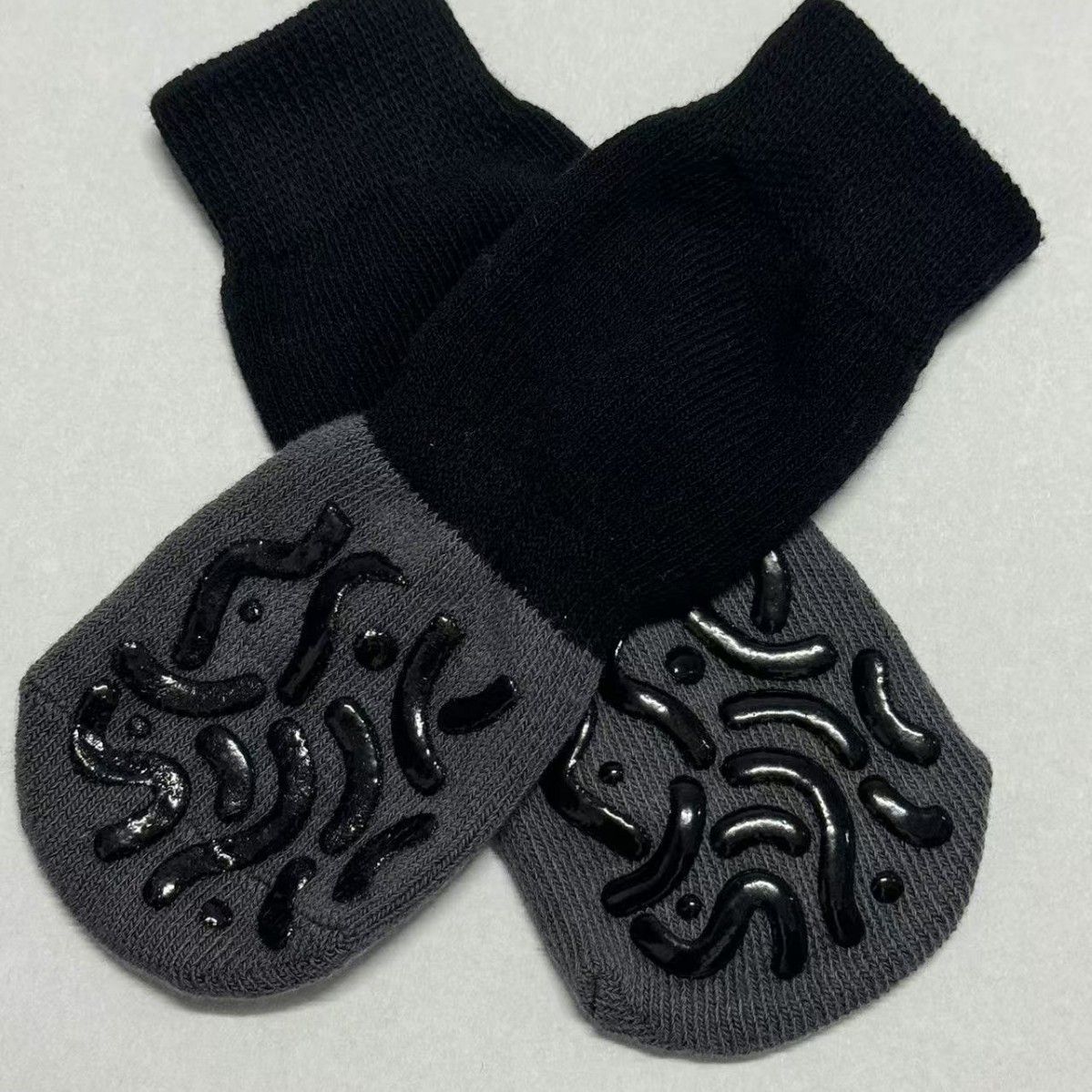 Dog Shoes Non Slip Indoor Outdoor Cotton Black leopard print-double-sided glue [high-end storage bag] Xs ultra-small 4.5*12cm [recommended within 5kg — image 3