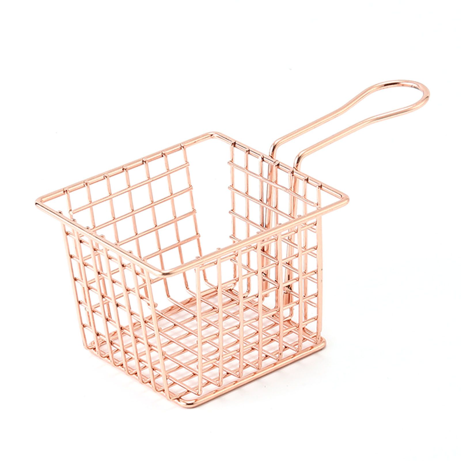 Fryer Basket Iron French Fry Holder Frying Strainer with Handle for Restaurant Home Rose Gold โ image 2