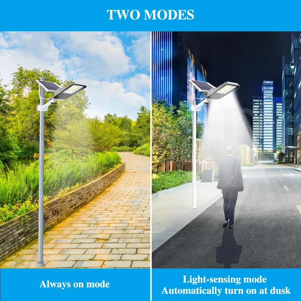 Solar LED Street Light Black Waterproof Outdoor Flood Lamp with Remote Control — image 5
