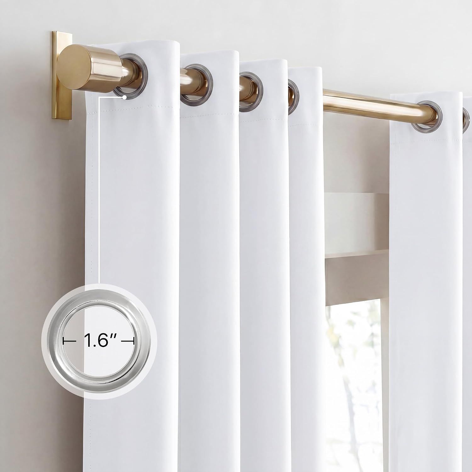 2 Pack 100% Blackout Curtains for Bedroom, Thermal Insulated Grommet Drapes for Light and Heat Blocking, Nursery and Living Room, White, 213 cm โ image 6