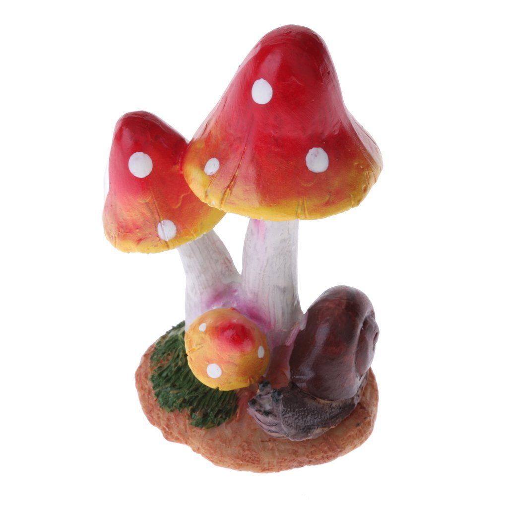 Resin Mushroom with Animal Ornament Fairy Garden Mushroom Garden Pots Decoration Pottery Ornament for DIY Dollhouse Potting — image 2
