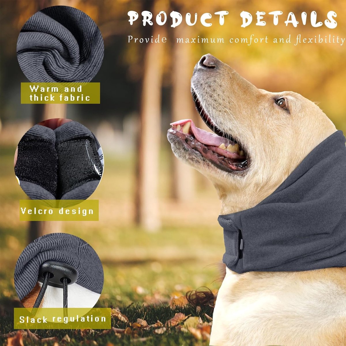 L - Noise-Reducing Ear Protectors for Dogs - Dog Ear Protector - Ear Protector for Dogs - Dog Ear Protector - Dog Ear Protection - Pet Cone - Noise-Dampening — image 3