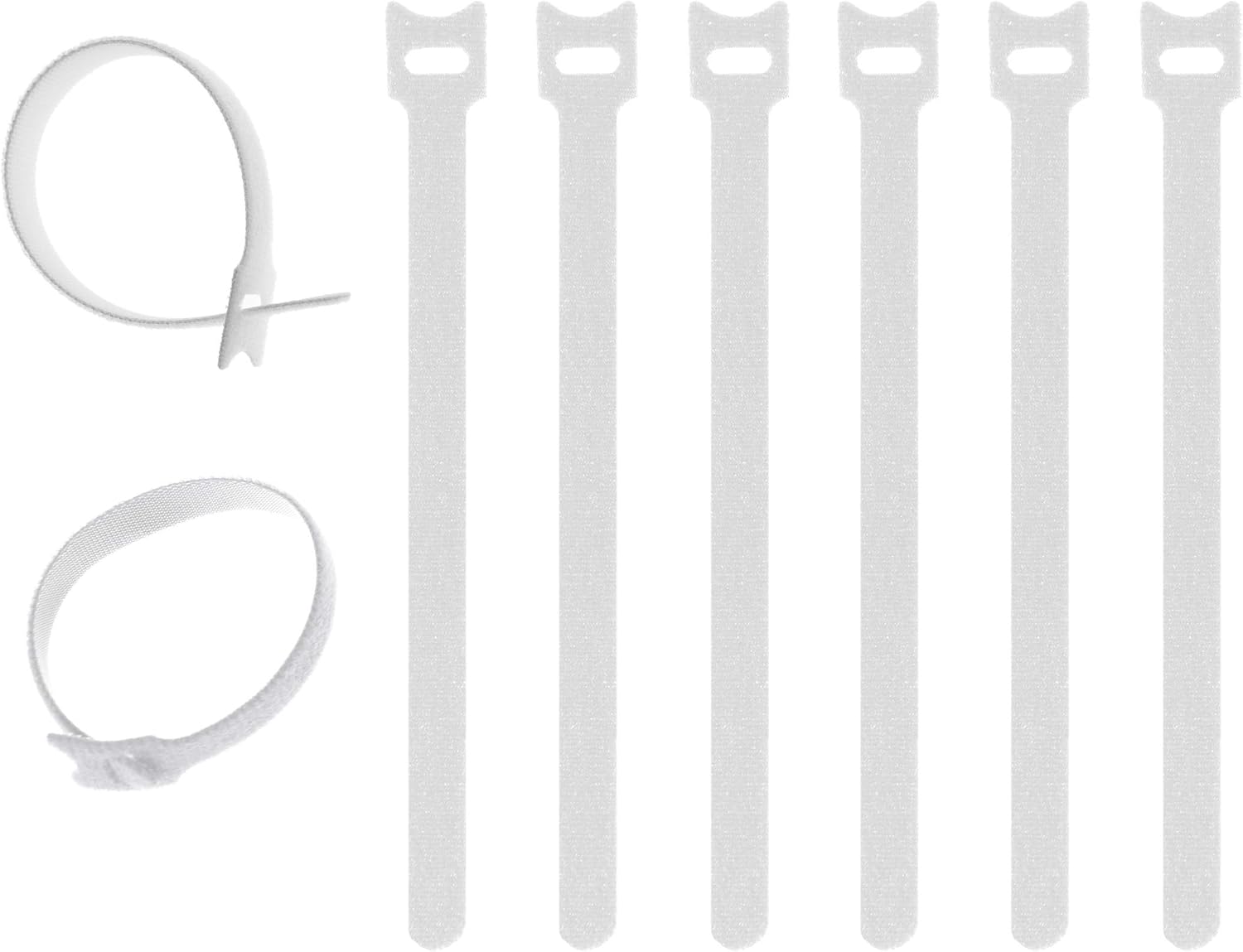 Adjtable Cable Straps Cable Ties Adjtable Cord Wire Organizer for Cord Management (8 Inches, 60 Pieces, White)