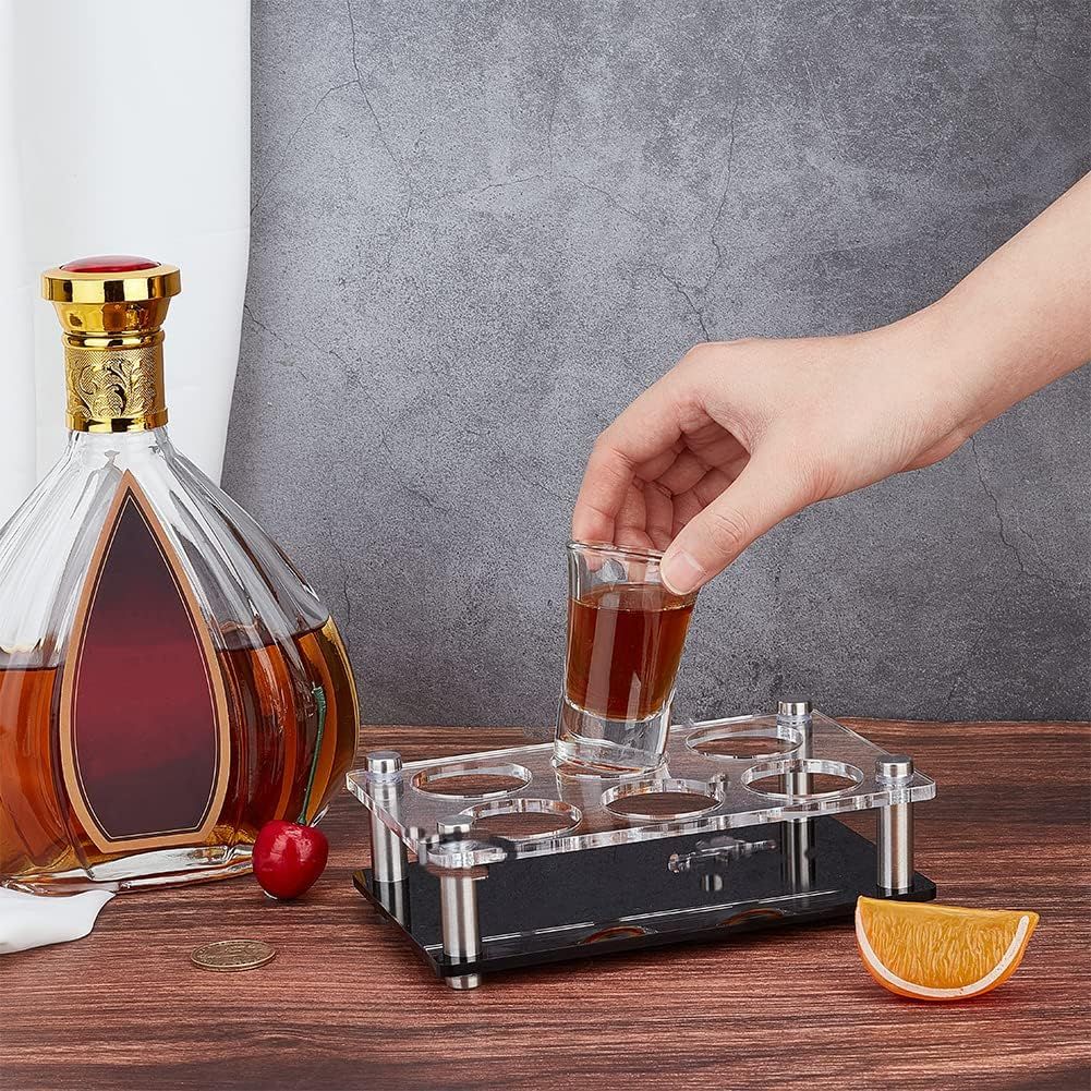 6 Shot Glasses in Assembled Acrylic Tray, Crystal Tasting Cup for Spirits, Beers and Wines, Novel and Easy-to-Use Tool Make โ image 2