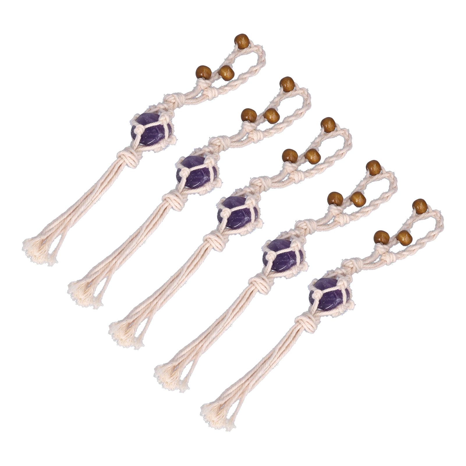 5pcs Necklace Cord Empty Stone Holder Rope Replacement Adjustable Quartz Crystal Pendant Cord for DIY Jewelry MakingPurple — image 3
