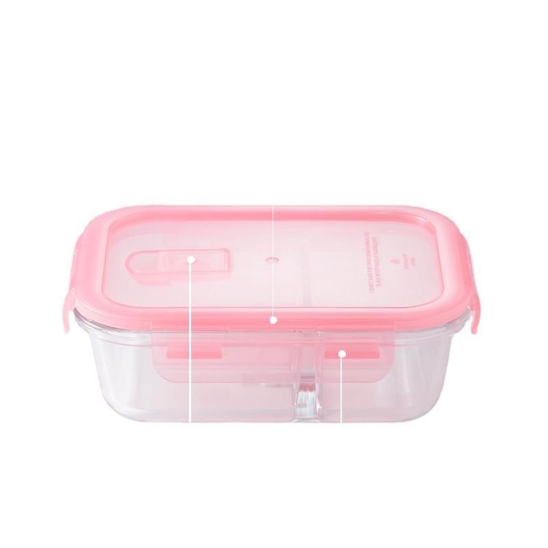 Scybe Heat Resistant Glass Lunch Box Microwave Safe 500ml Molang Square Pink โ image 4