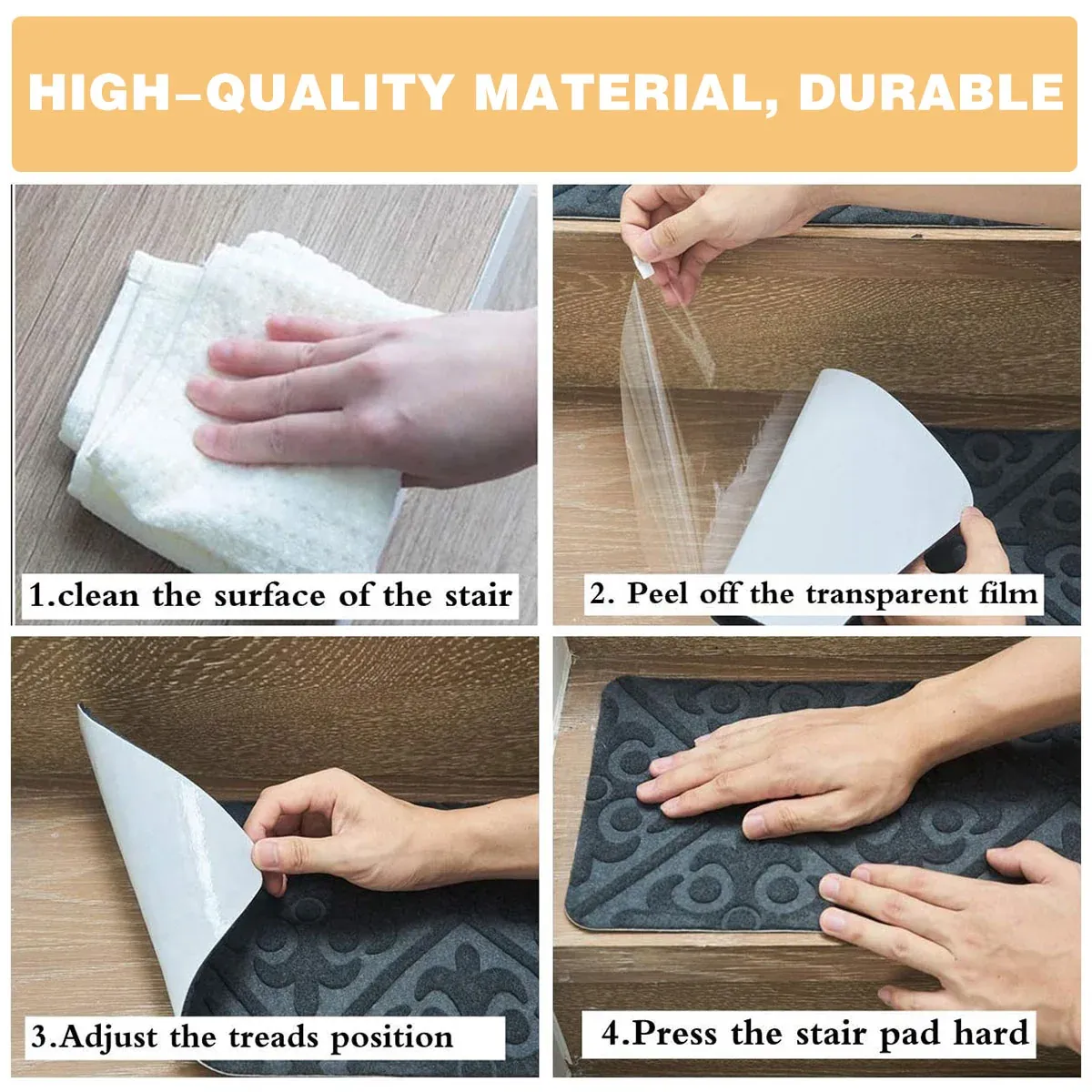 12PCS Non-Slip Carpet Stair Treads Indoor Step Mats for Home Use โ image 4