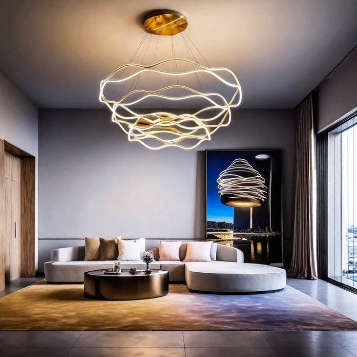 BAMDECOR A212/3 Modern Wavy Art Aluminum Light Fixture for Living Room Bedroom Indoor Decor โ image 4