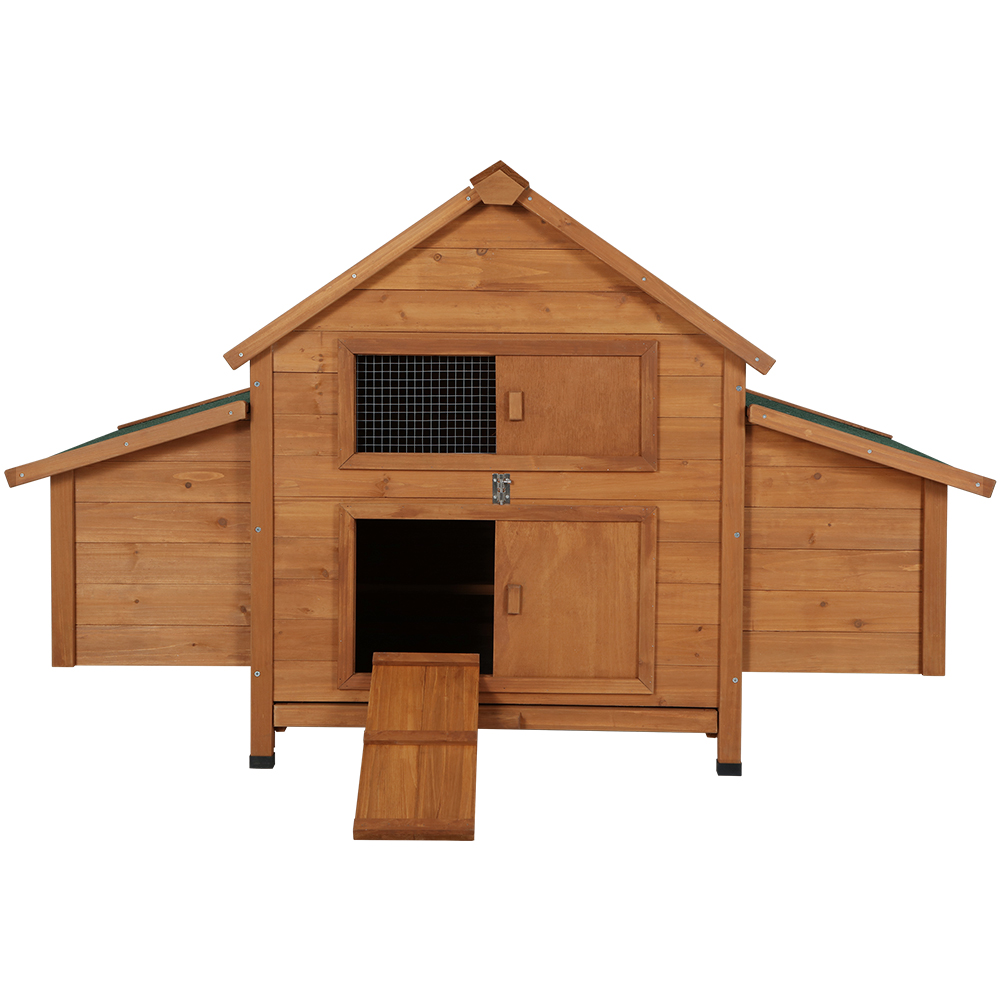 i.Pet Chicken Coop Rabbit Hutch 150cm x 68cm x 96cm Large Chicken Coop House Run Cage Wooden β image 3