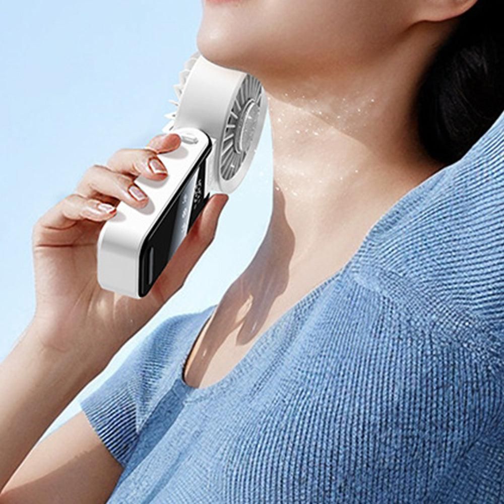 Handheld Foldable High-Speed Fan - Portable for Travel Outdoor Home and Office Off White โ image 4