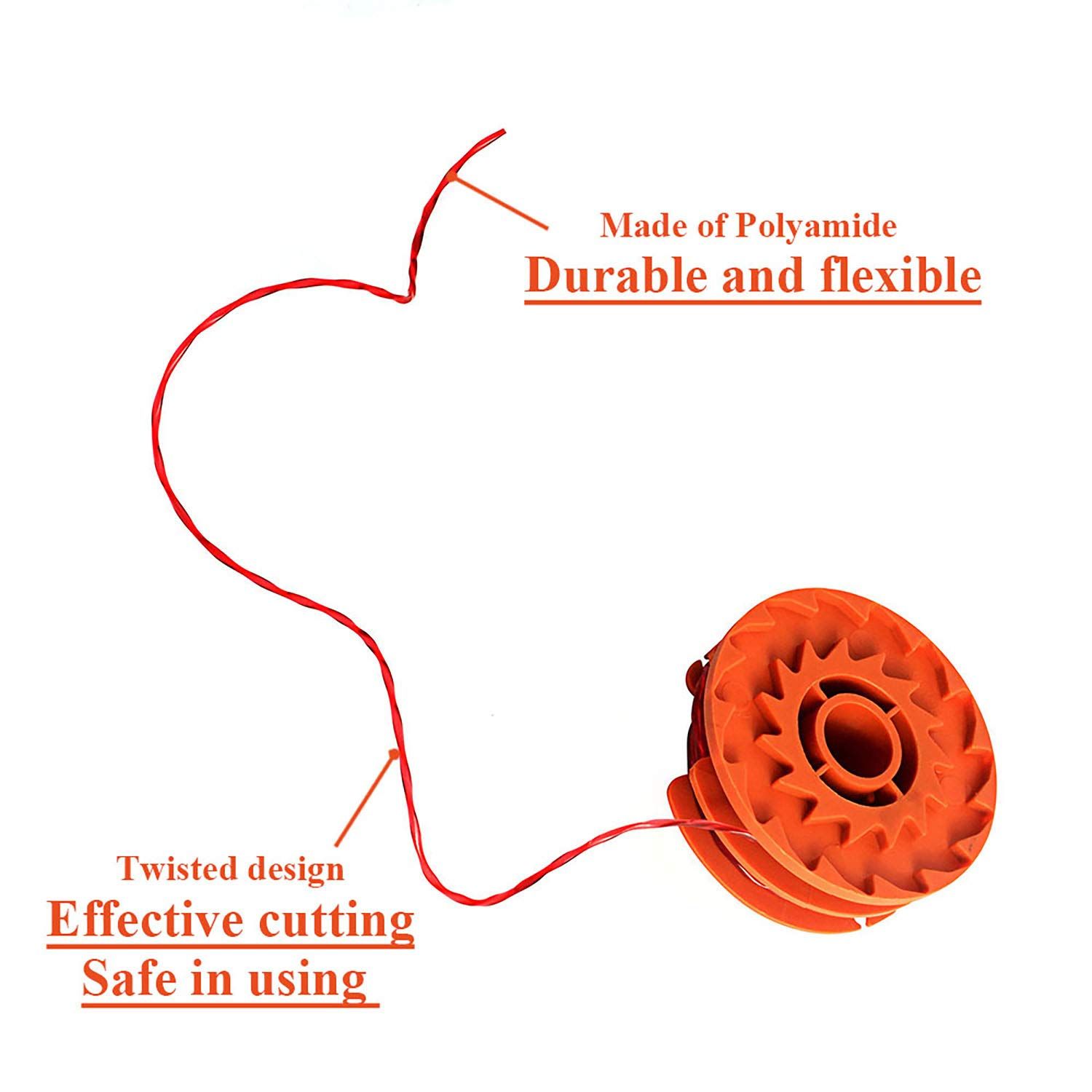 4pcs Replace nylon grass cutting rope WA0007 spool/50019417 coil cover grass cutting rope set grass cutting head โ image 3