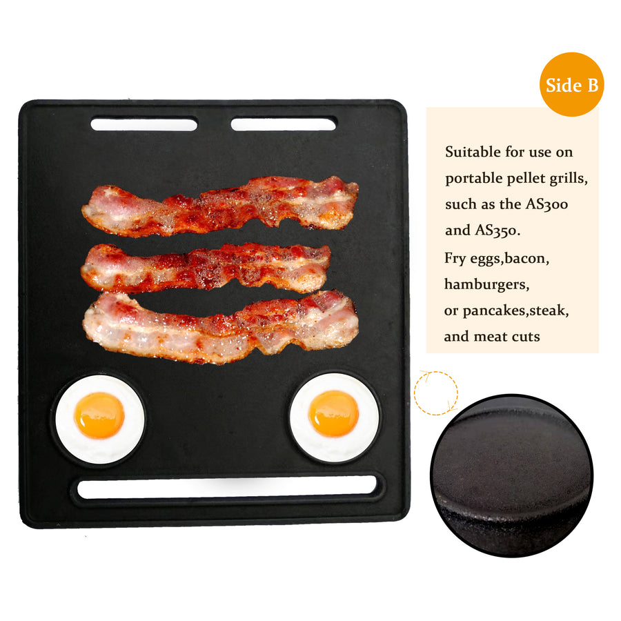 ASMOKE Pre-Seasoned Matte Enamel Cast Iron Reversible Grill/Griddle โ image 5