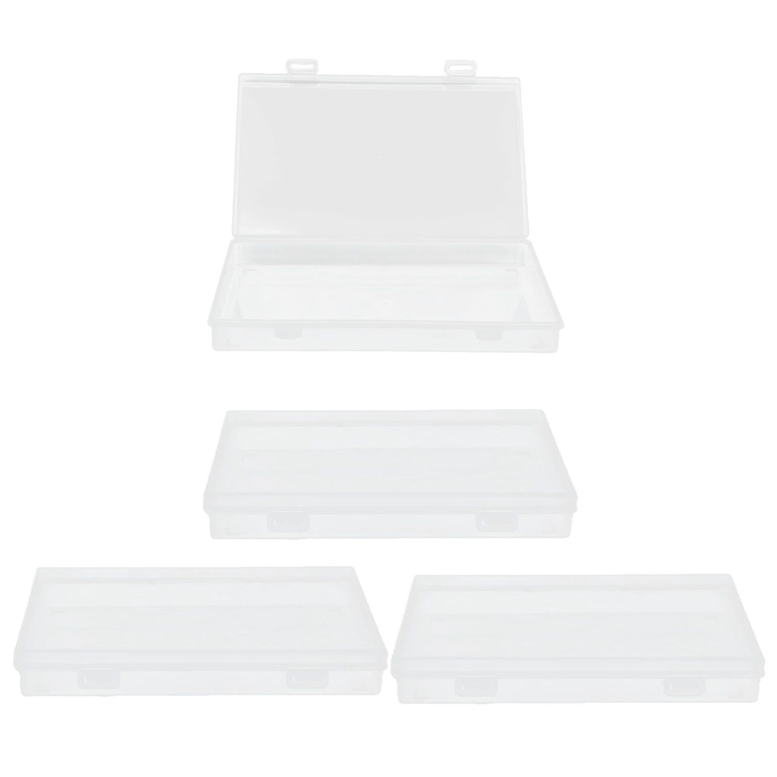4Pcs Transparent Plastic Box with Hinged Cover Multipurpose Storage Container for Small Things — image 5