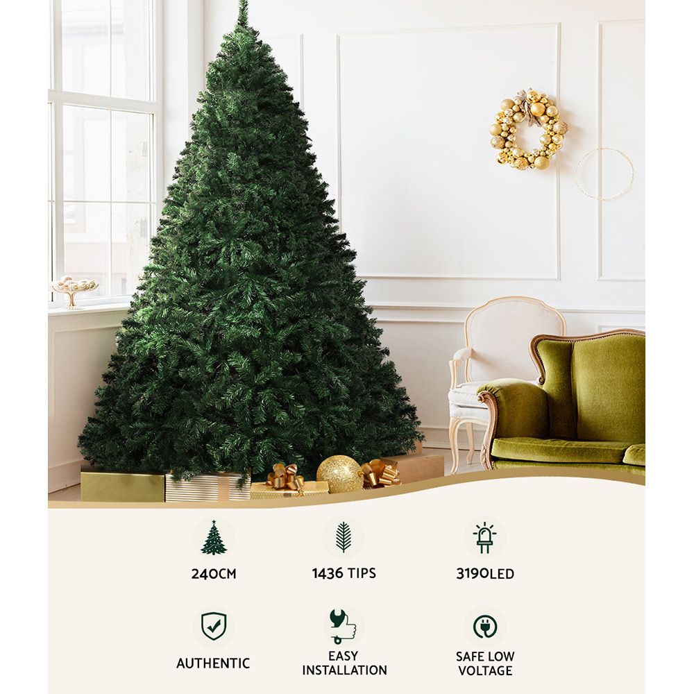 Jingle Jollys Christmas Tree 2.4M Xmas Tree Decoration 8 Light Mode Multi Colour โ image 4