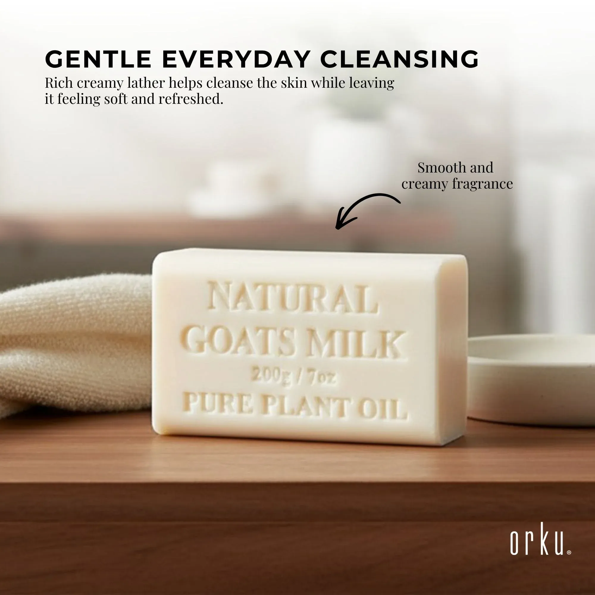 Orku 10 x 200g Goat Milk Soap Bars Natural Creamy Scent Australian Made — image 2