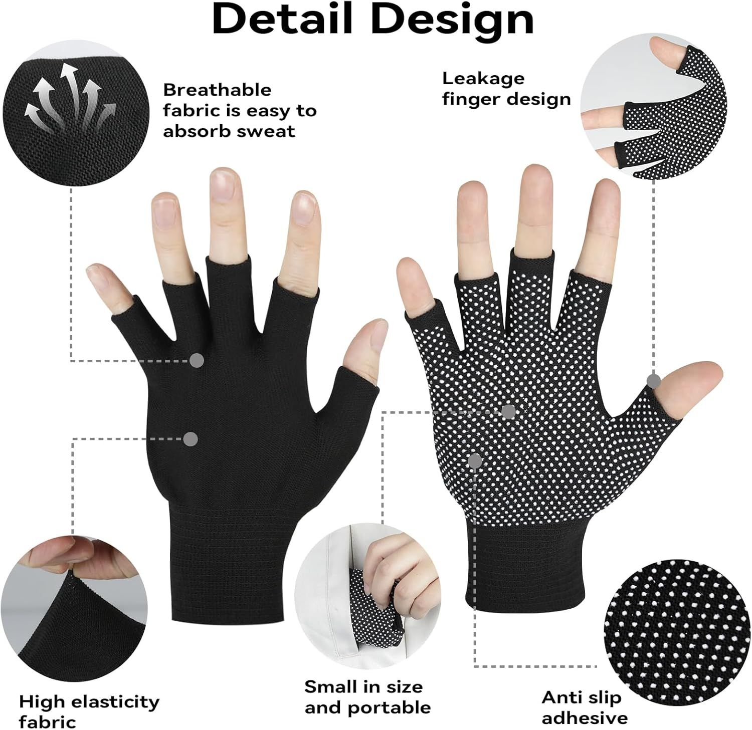 Summer Touchscreen Gloves for Women and Men, Anti-Slip Light Weight Half-Finger Gloves for Hiking, Warm Glove Cycling Driving, Cold Weather, Running, Outdoor — image 5