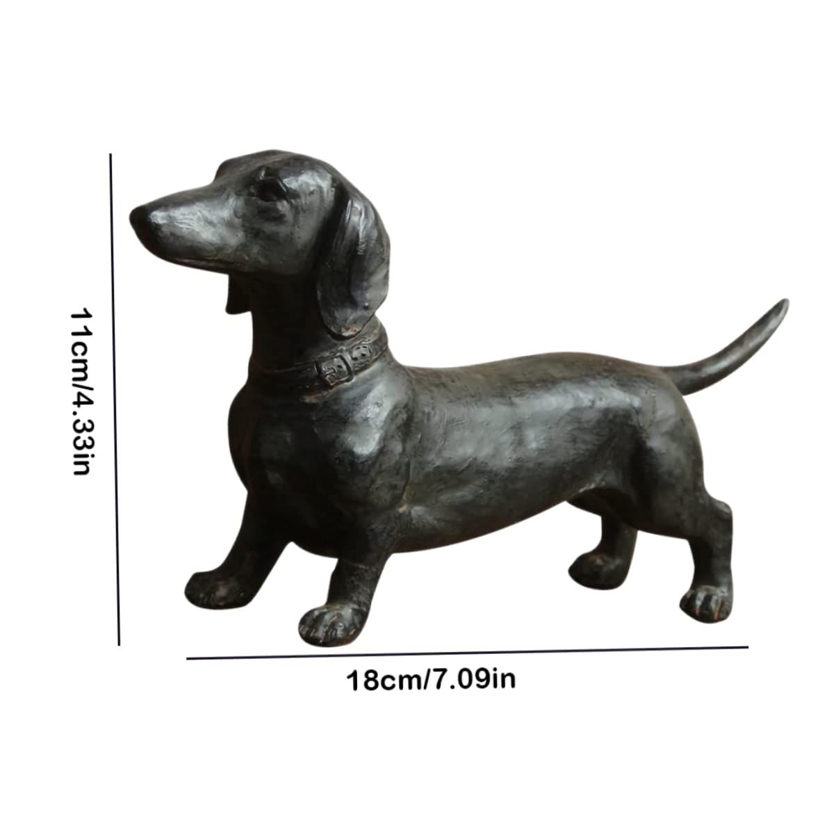 Statues Dachshund Ornament Standing Sausage Dog Statue Resin Standing Dog Lover Gift for Garden Decoration — image 3