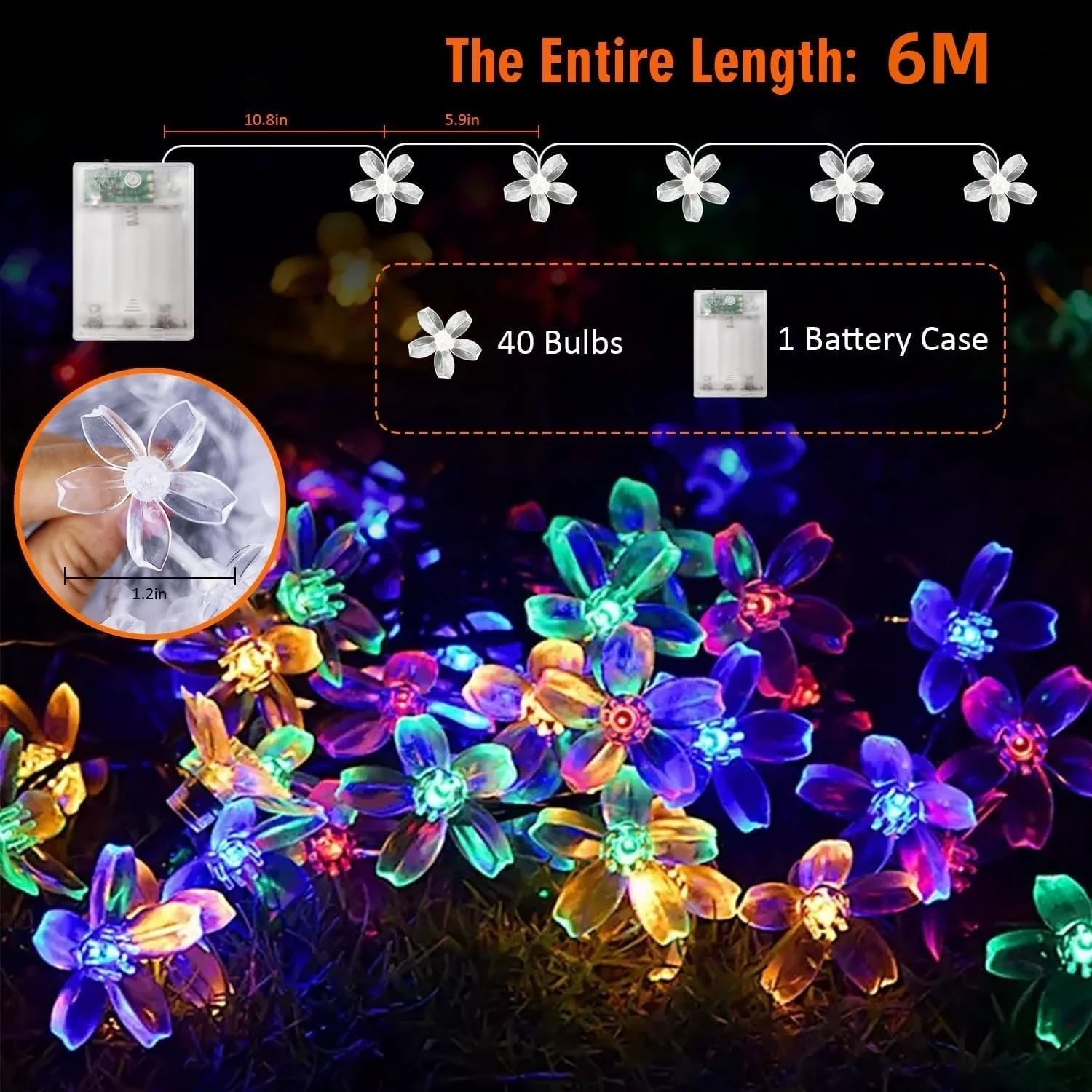 BDI 6M40 Sakura lamp waterproof Christmas decoration (6-meter 40 LED) — image 2