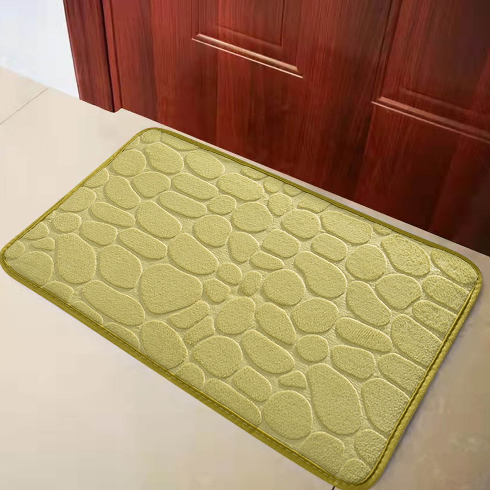 Bathroom Rugs - Ultra Absorbent Non-Slip Floor Bath Mat, Super Soft Shower Mat for Bath Tub, Machine Washable 16 × 24" (Brown) #B-Green — image 3
