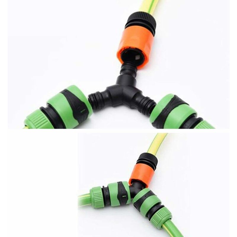 Plastic Snap On Hose Splitter (3 Way) Y Male Garden Hose Connector Y-Connector 2 Pack — image 4