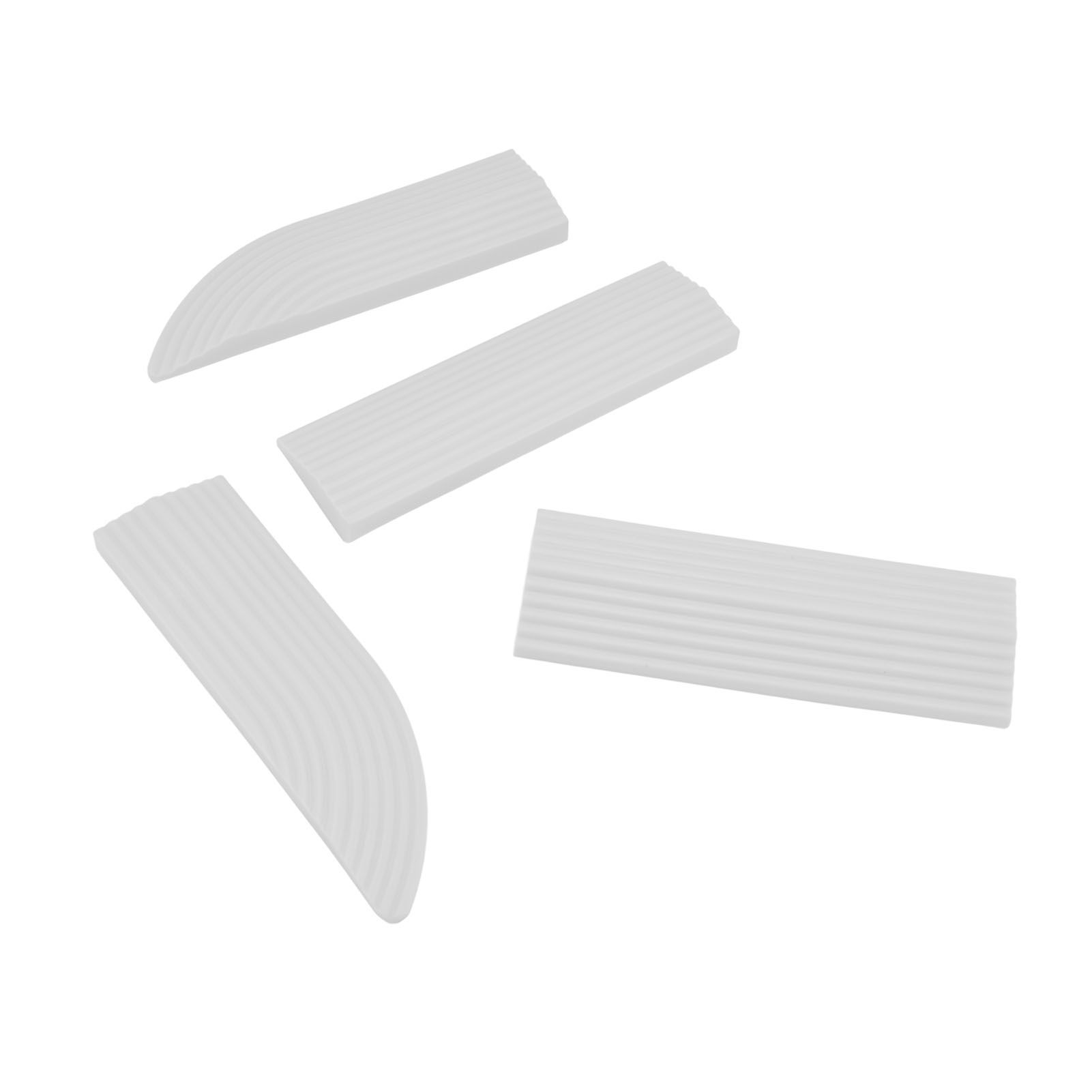 4PCS Universal Sweeper Door Sill Stair Wheelchair Door Sill Free Assembly Rubber Door Threshold ProtectWhite โ image 4
