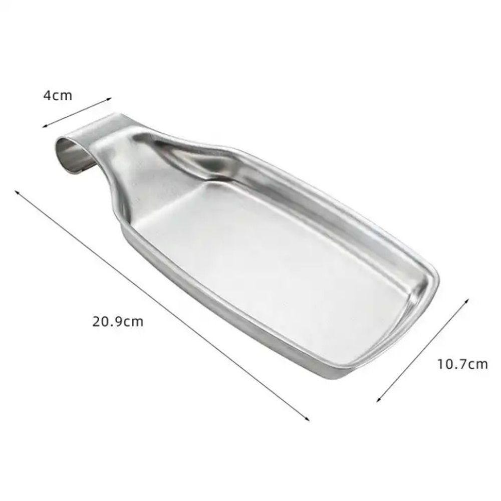 Stainless Steel Spoon Rest Set of 2 for Kitchen Stove Top, Large Cooking Utensil Spatula Ladle Holder with Square Bottom, Accessories for Kitchen Countertop — image 4