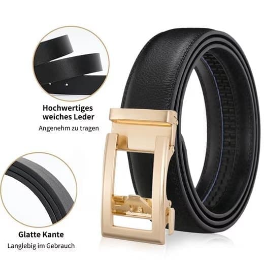 Unisex Leather Belt with Adjustable Buckle, 125 cm, White โ image 2