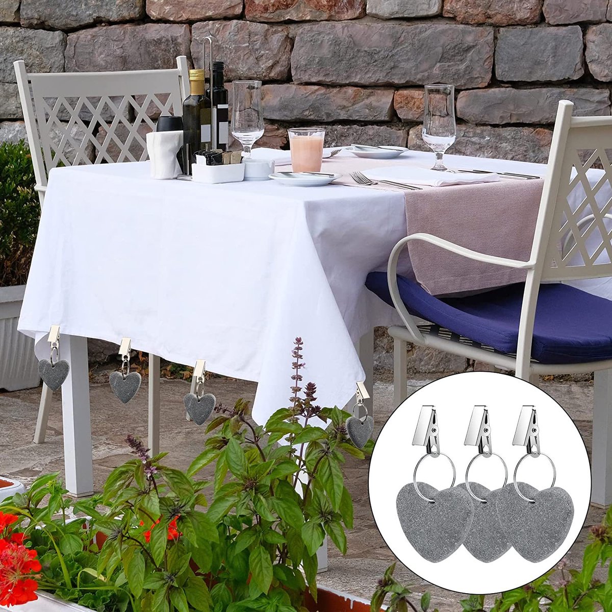 Table Weights - 6 pieces - Heavy Tablecloth Weights - Marble - Tablecloth Weights - Gray — image 3