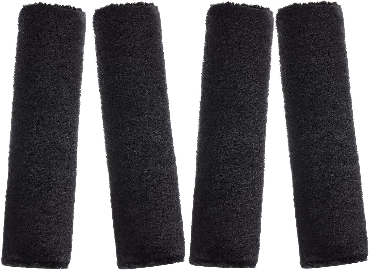 4 Pack Faux Sheepskin Car Seat Belt Pads Seatbelt Protector Soft Seat Belt Shoulder Strap Cover Comfort Harness Pad(Black, 9.9 Inch)